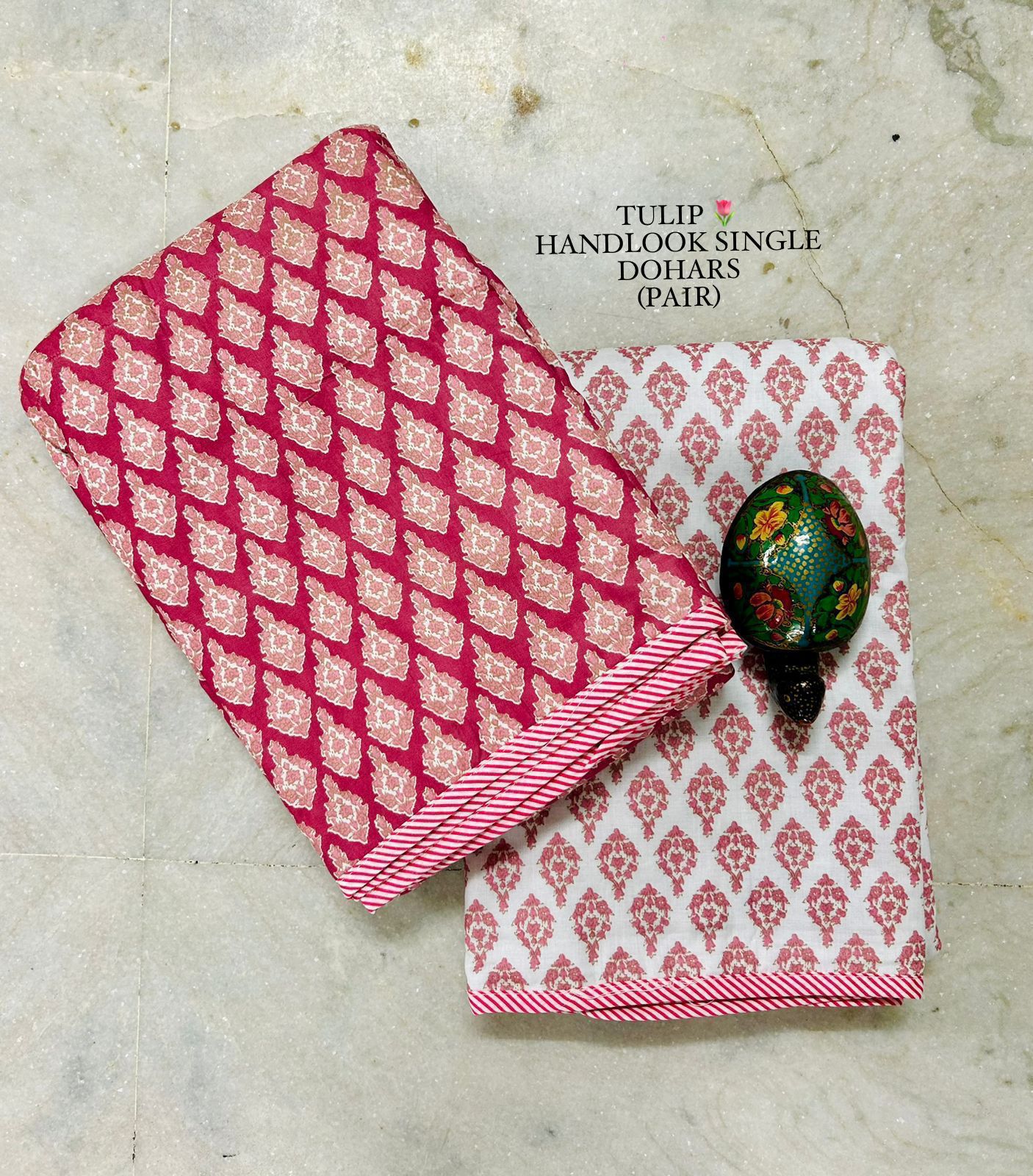 Red Floral Single Dohar Pair