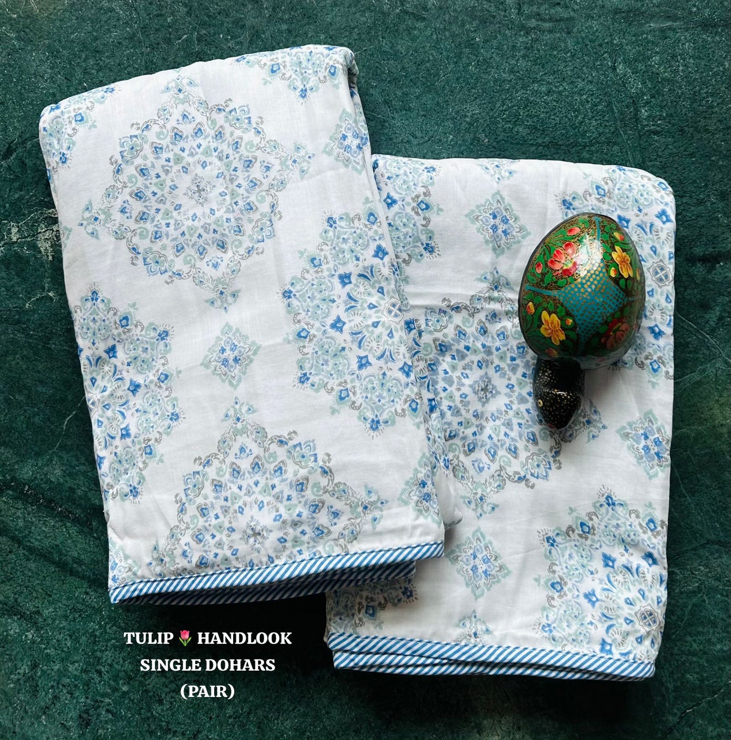 Blue Mandala Floral Single Dohar Pair