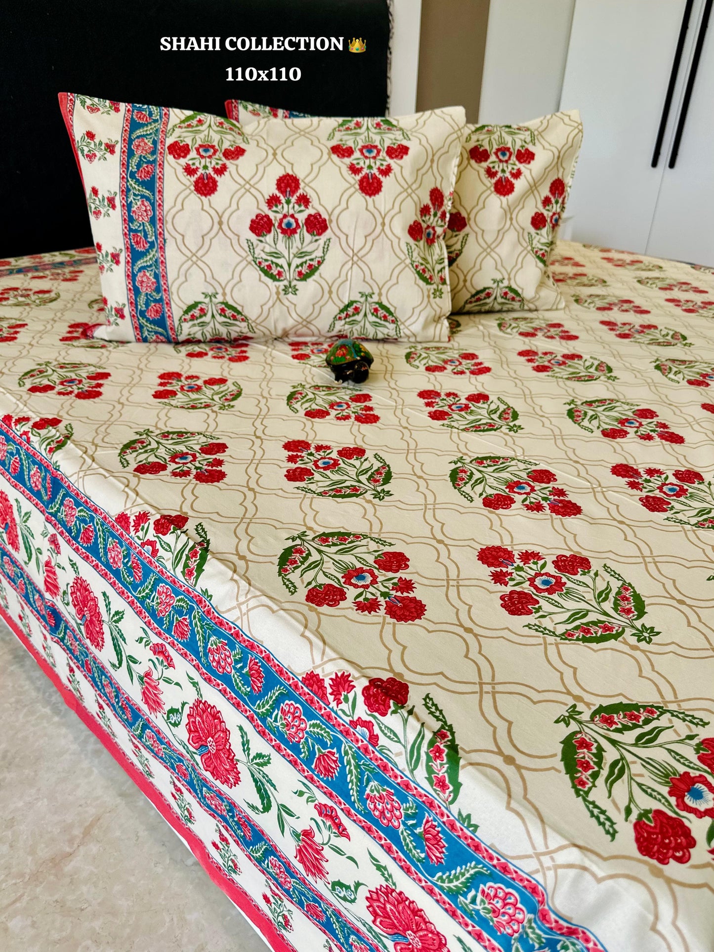 Red Floral King Size Bedsheet