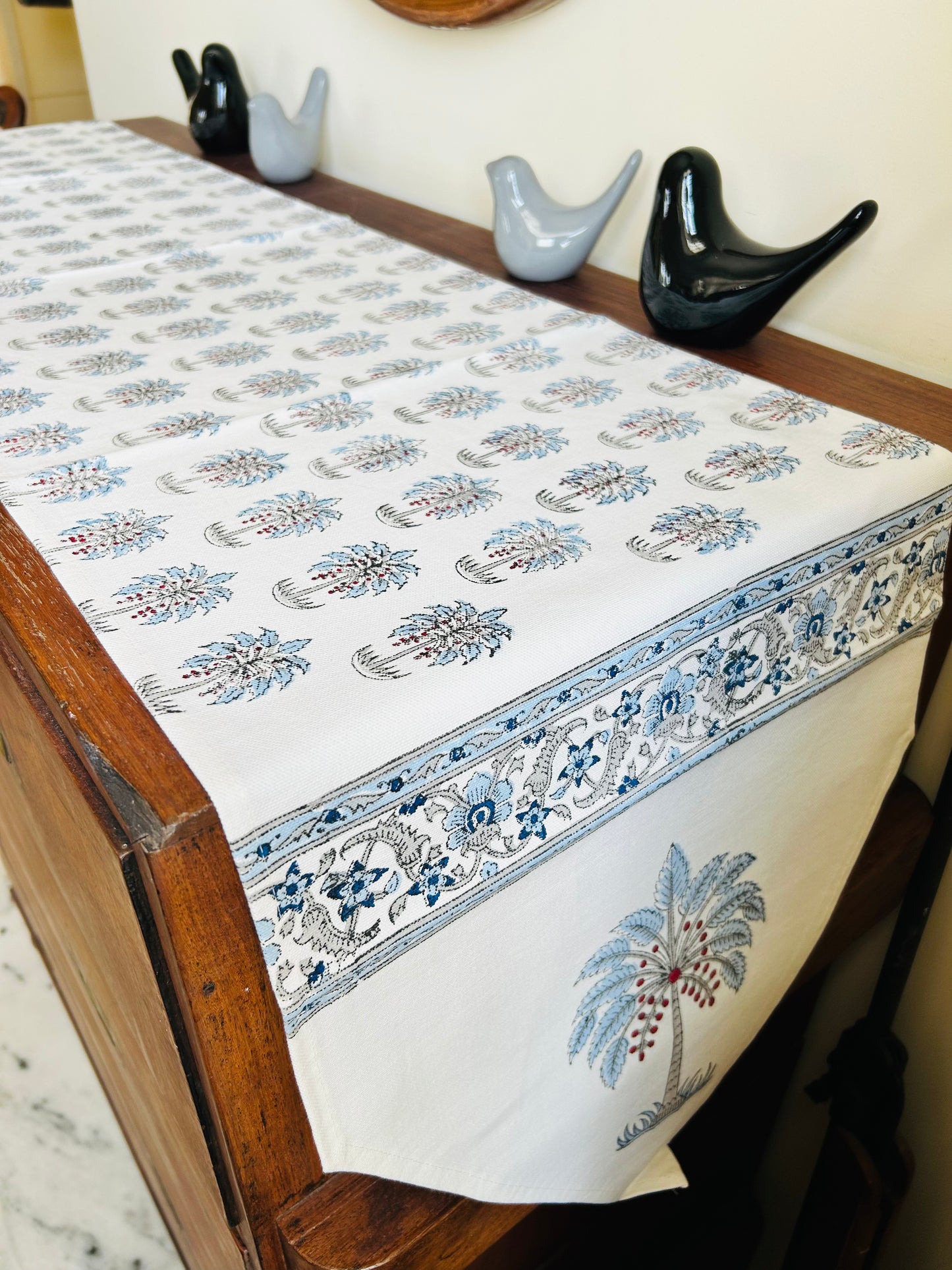Blue Trees Table Runner