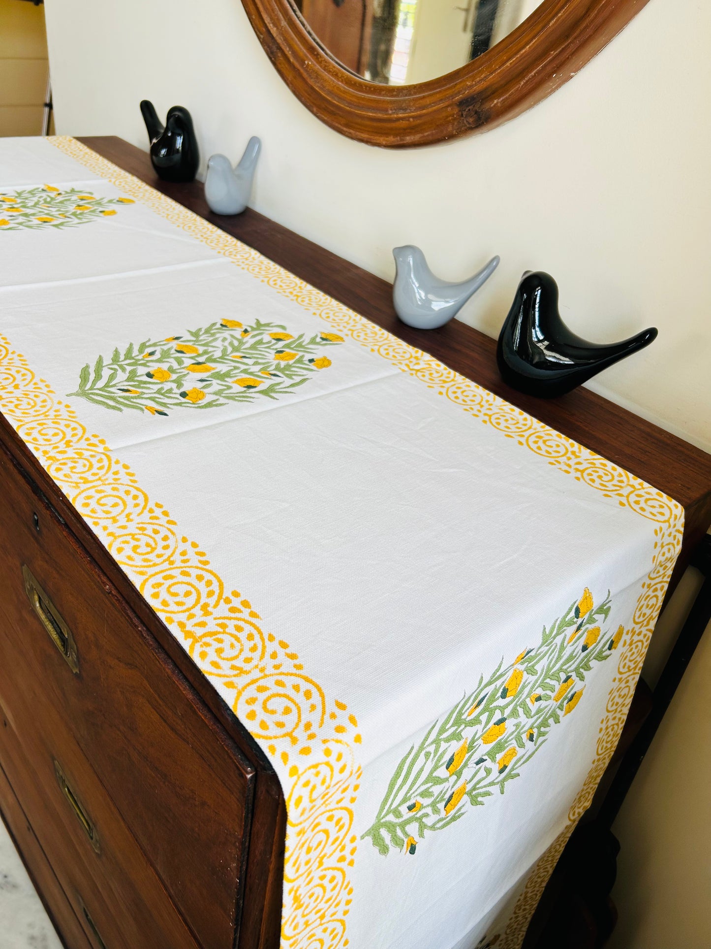 Yellow Floral Table Runner