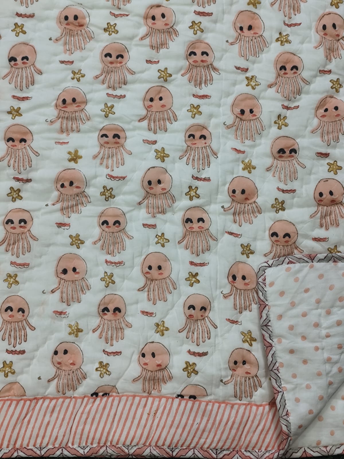 Octopus Handblock Printed Cotton Quilt