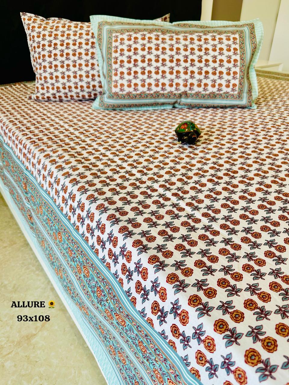 Yellow Flowers Queen Size Bedsheet - Allure Collections