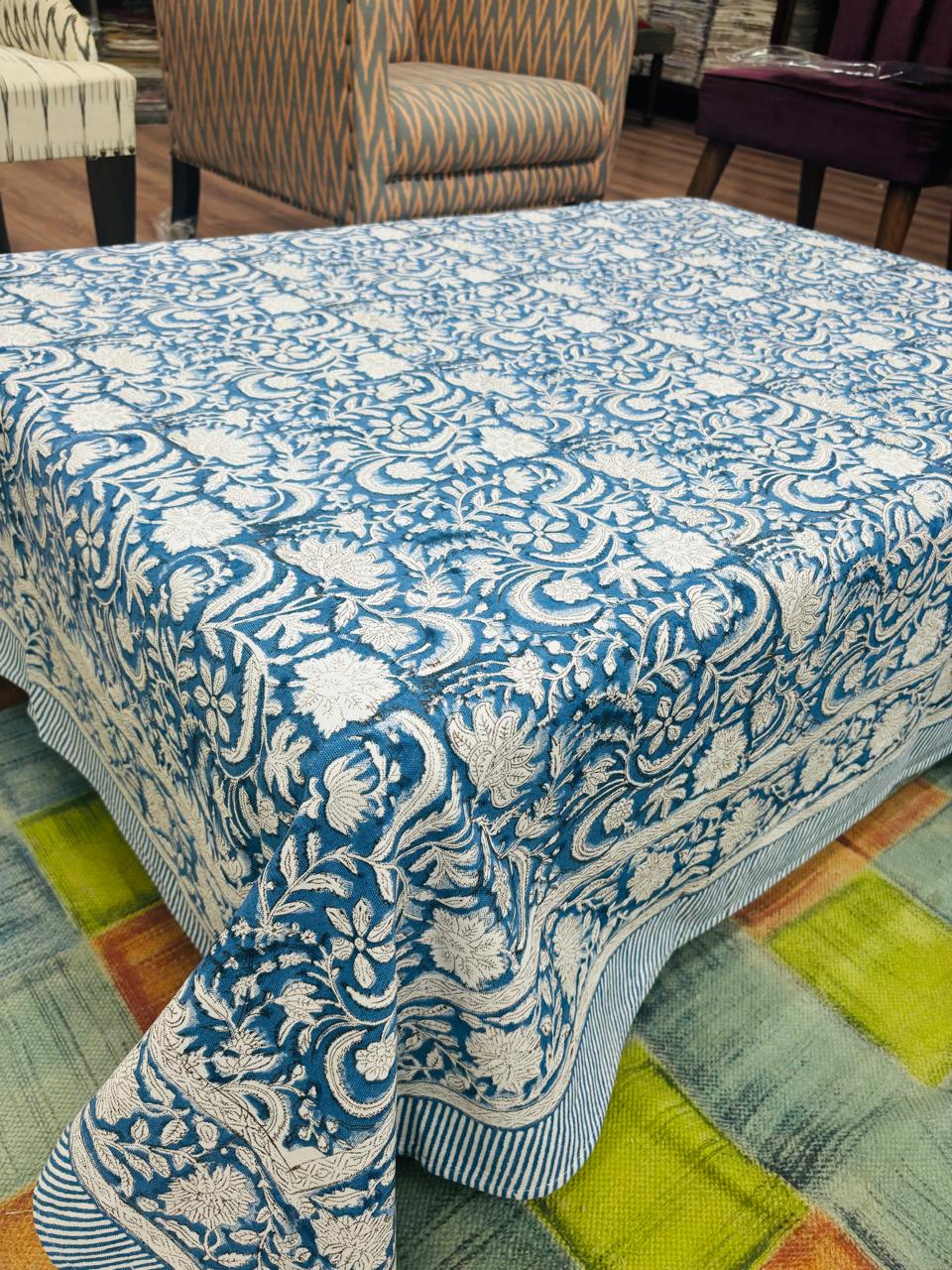Canvas Cotton Table Linen – 6 Seater - Blue