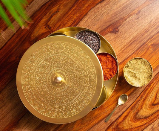 Brass Spice box - Mandala
