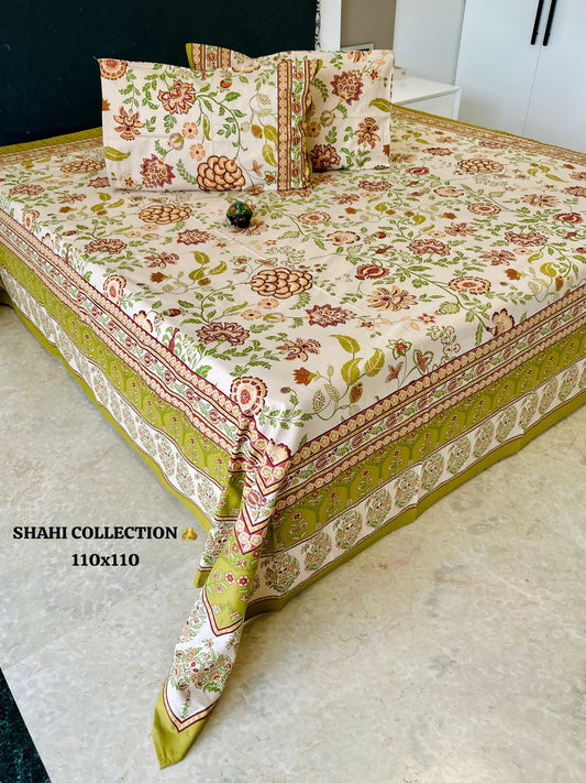 Green garden King Size Bedsheet